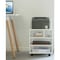 Basicwise Wooden Office Storage Printer Stand with Wheels, White QI003730.WT - alternate 2